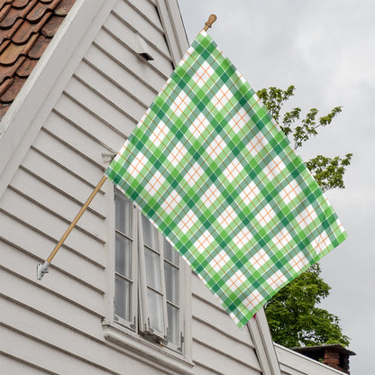 Irish St. Patrick's Day Tartan Print House Flag