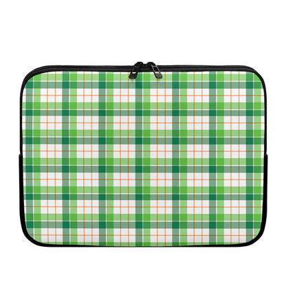 Irish St. Patrick's Day Tartan Print Laptop Sleeve