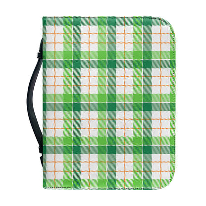 Irish St. Patrick's Day Tartan Print Leather Bible Cover