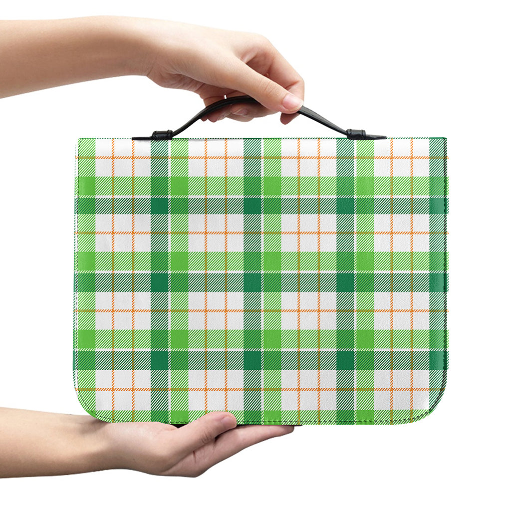 Irish St. Patrick's Day Tartan Print Leather Bible Cover