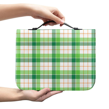 Irish St. Patrick's Day Tartan Print Leather Bible Cover