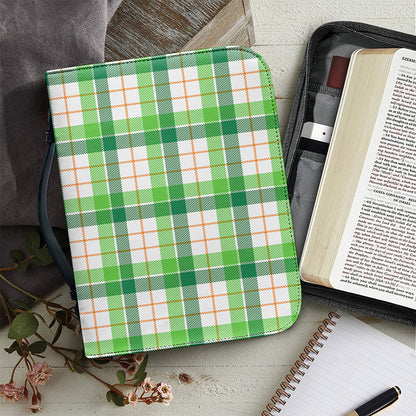 Irish St. Patrick's Day Tartan Print Leather Bible Cover