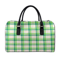 Irish St. Patrick's Day Tartan Print Leather Duffel Bag