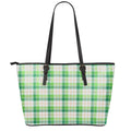 Irish St. Patrick's Day Tartan Print Leather Tote Bag With Zipper