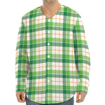 Irish St. Patrick's Day Tartan Print Long Sleeve Baseball Jersey
