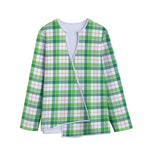 Irish St. Patrick's Day Tartan Print Long Sleeve Short Coat