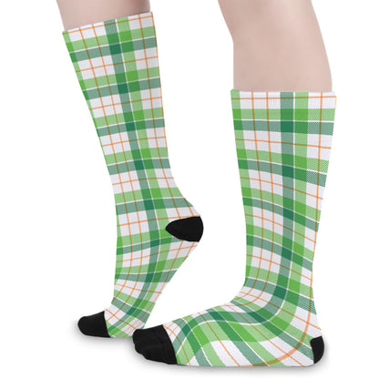 Irish St. Patrick's Day Tartan Print Long Socks