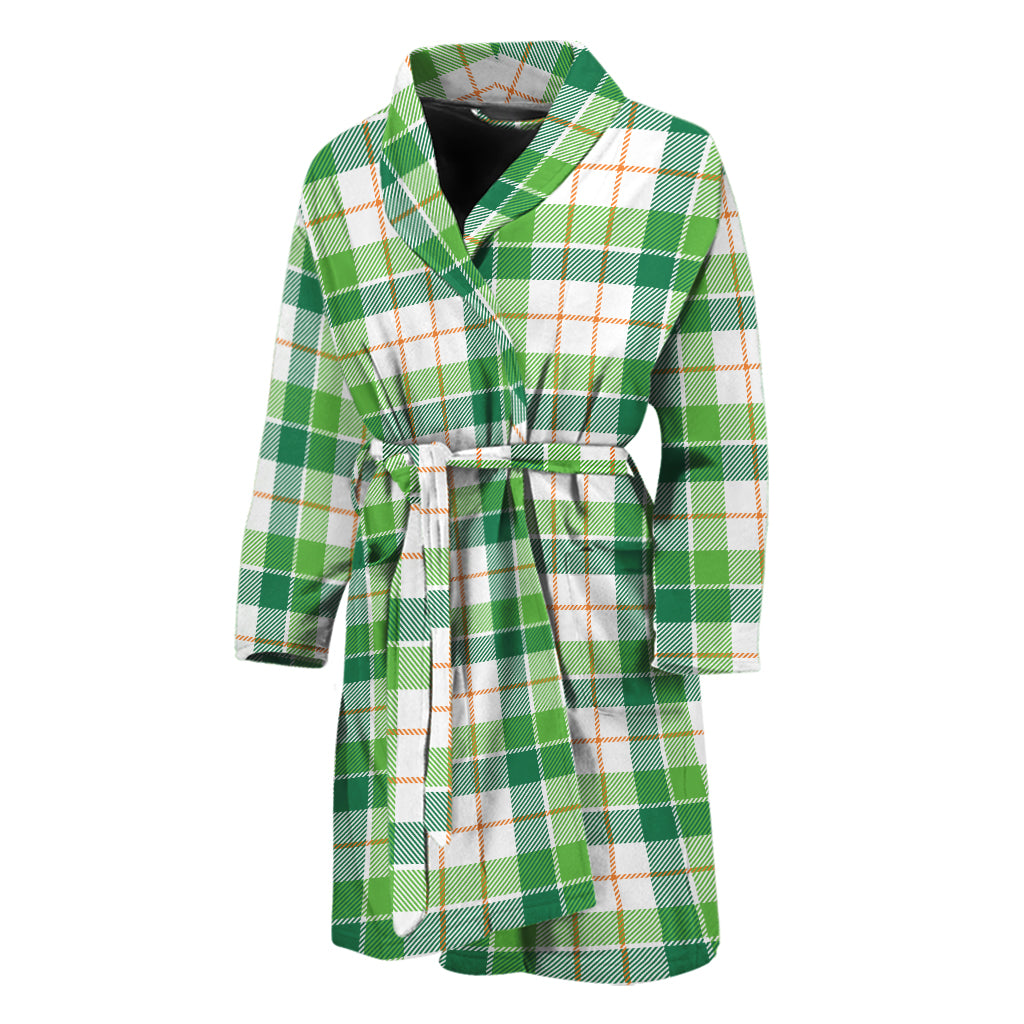 Irish St. Patrick's Day Tartan Print Men's Bathrobe