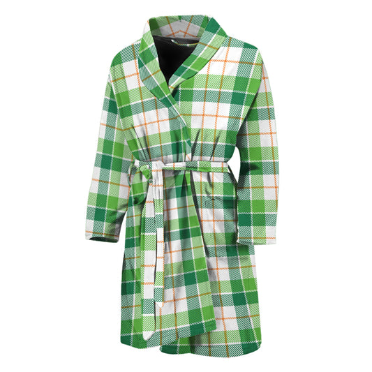 Irish St. Patrick's Day Tartan Print Men's Bathrobe