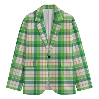 Irish St. Patrick's Day Tartan Print Men's Blazer