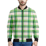 Irish St. Patrick's Day Tartan Print Men's Bomber Jacket
