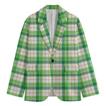 Irish St. Patrick's Day Tartan Print Men's Cotton Blazer
