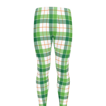 Irish St. Patrick's Day Tartan Print Men's leggings