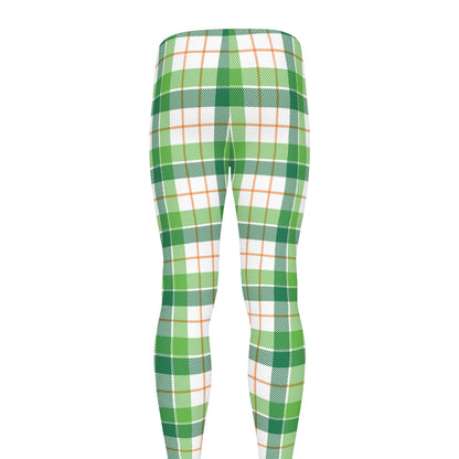 Irish St. Patrick's Day Tartan Print Men's leggings