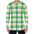 Irish St. Patrick's Day Tartan Print Men's Long Sleeve T-Shirt