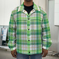 Irish St. Patrick's Day Tartan Print Men's Shirt Jacket