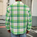 Irish St. Patrick's Day Tartan Print Men's Shirt Jacket
