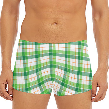 Irish St. Patrick's Day Tartan Print Men's Short Boxer Briefs