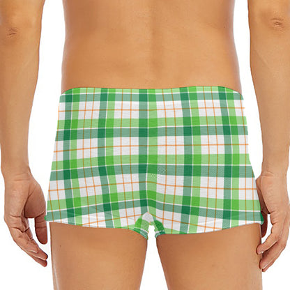 Irish St. Patrick's Day Tartan Print Men's Short Boxer Briefs