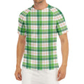 Irish St. Patrick's Day Tartan Print Men's Short Sleeve Rash Guard