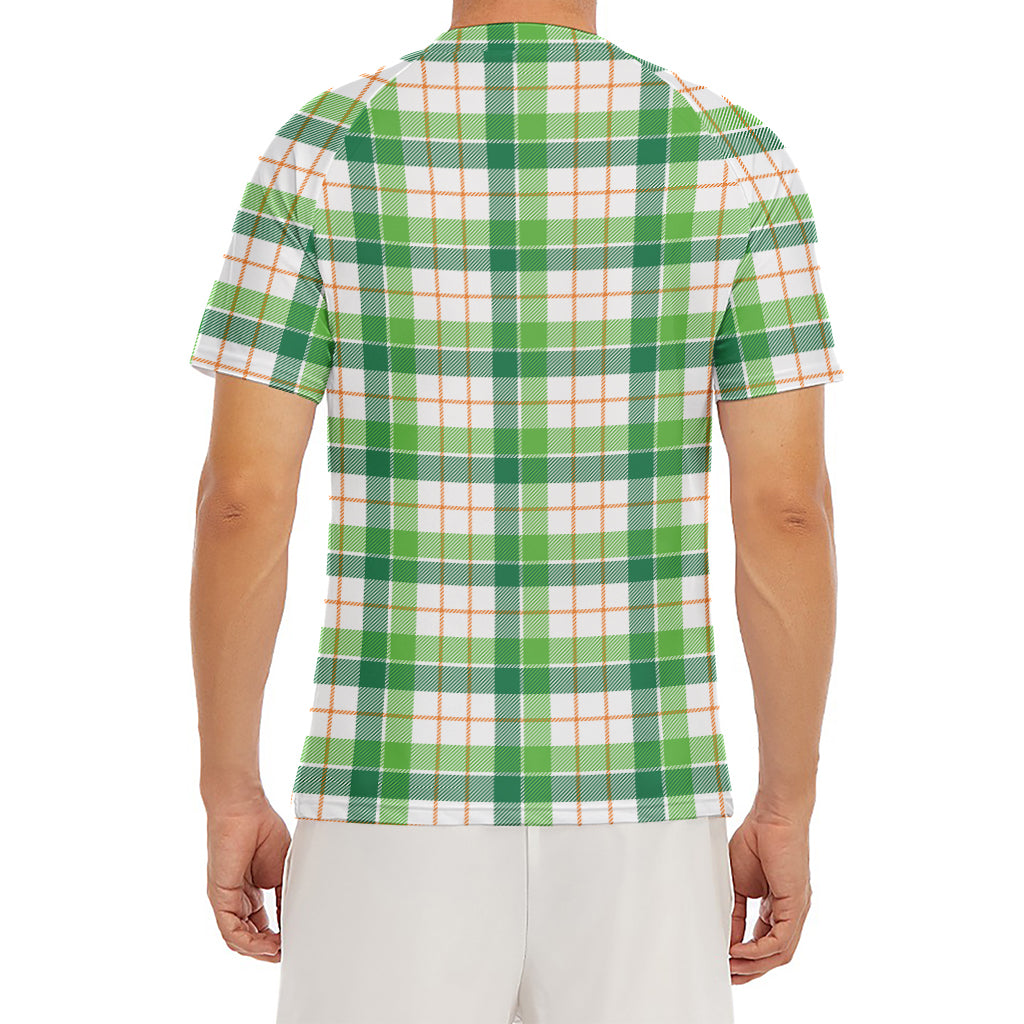 Irish St. Patrick's Day Tartan Print Men's Short Sleeve Rash Guard