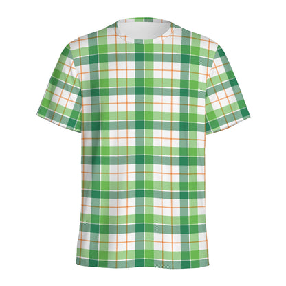 Irish St. Patrick's Day Tartan Print Men's Sports T-Shirt