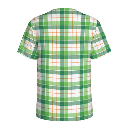 Irish St. Patrick's Day Tartan Print Men's Sports T-Shirt