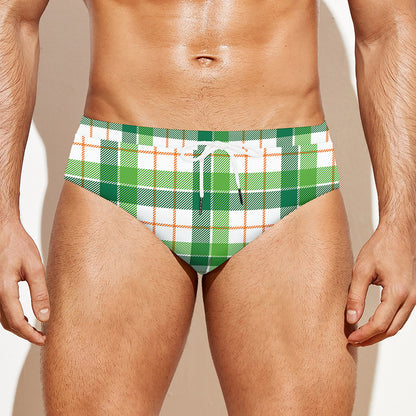 Irish St. Patrick's Day Tartan Print Men's Swim Briefs