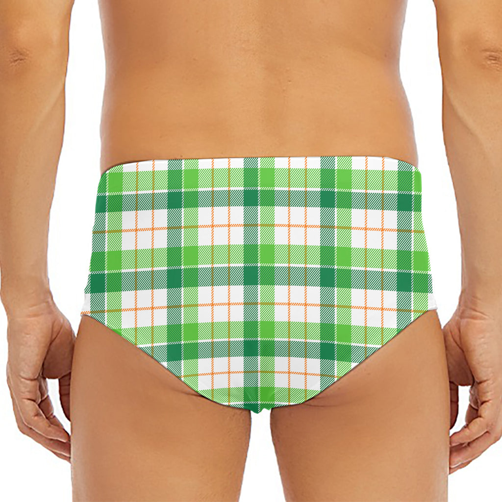 Irish St. Patrick's Day Tartan Print Men's Triangle Swim Briefs