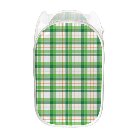 Irish St. Patrick's Day Tartan Print Mesh Laundry Hamper