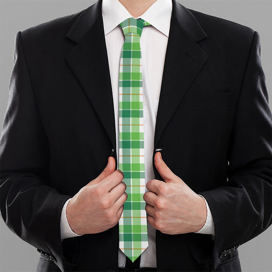 Irish St. Patrick's Day Tartan Print Necktie