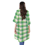 Irish St. Patrick's Day Tartan Print Open Front Beach Cover Up