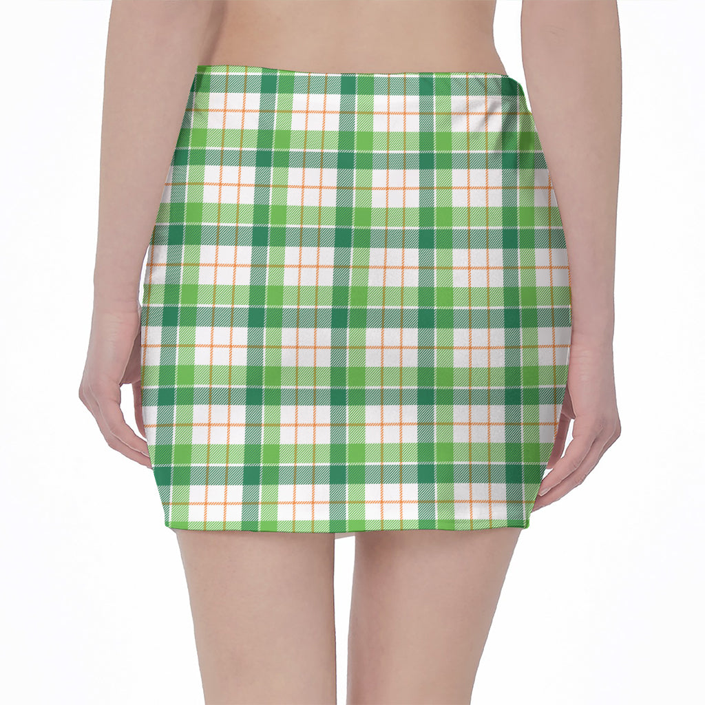 Irish St. Patrick's Day Tartan Print Pencil Mini Skirt