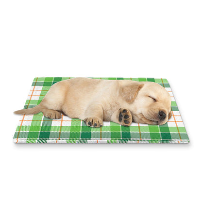 Irish St. Patrick's Day Tartan Print Pet Cooling Mat Cover