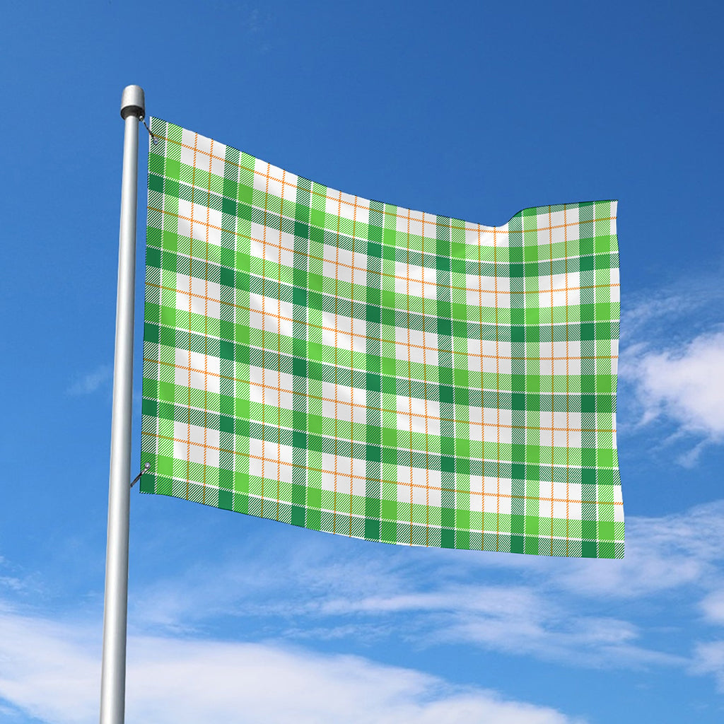Irish St. Patrick's Day Tartan Print Polyester Flag