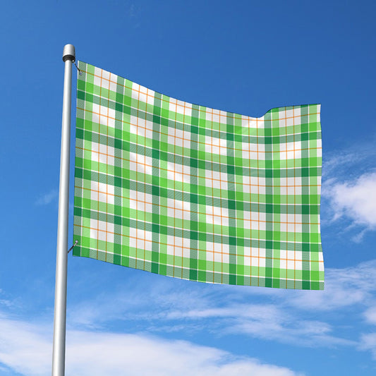 Irish St. Patrick's Day Tartan Print Polyester Flag