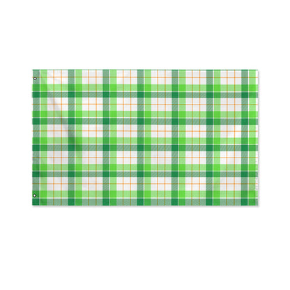 Irish St. Patrick's Day Tartan Print Polyester Flag