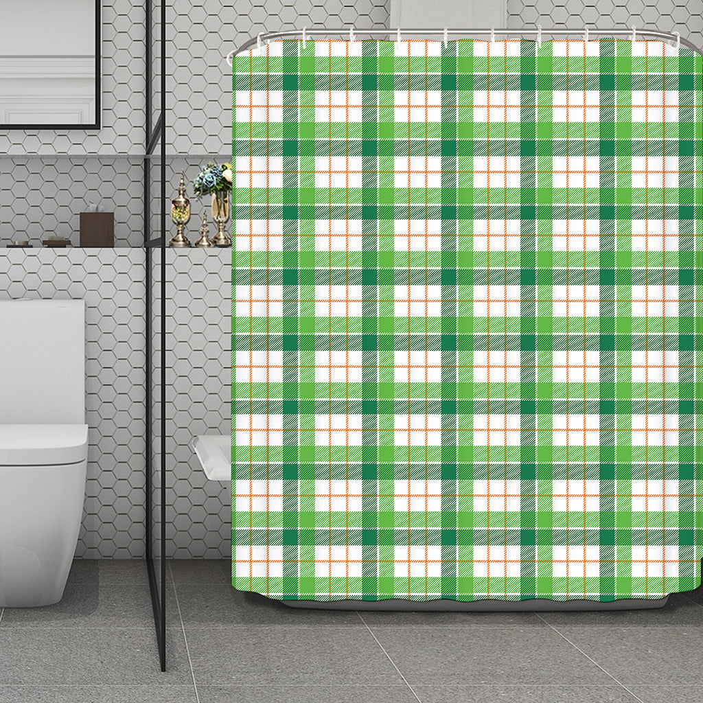 Irish St. Patrick's Day Tartan Print Polyester Shower Curtain