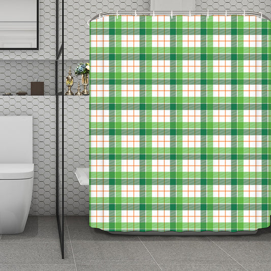 Irish St. Patrick's Day Tartan Print Polyester Shower Curtain