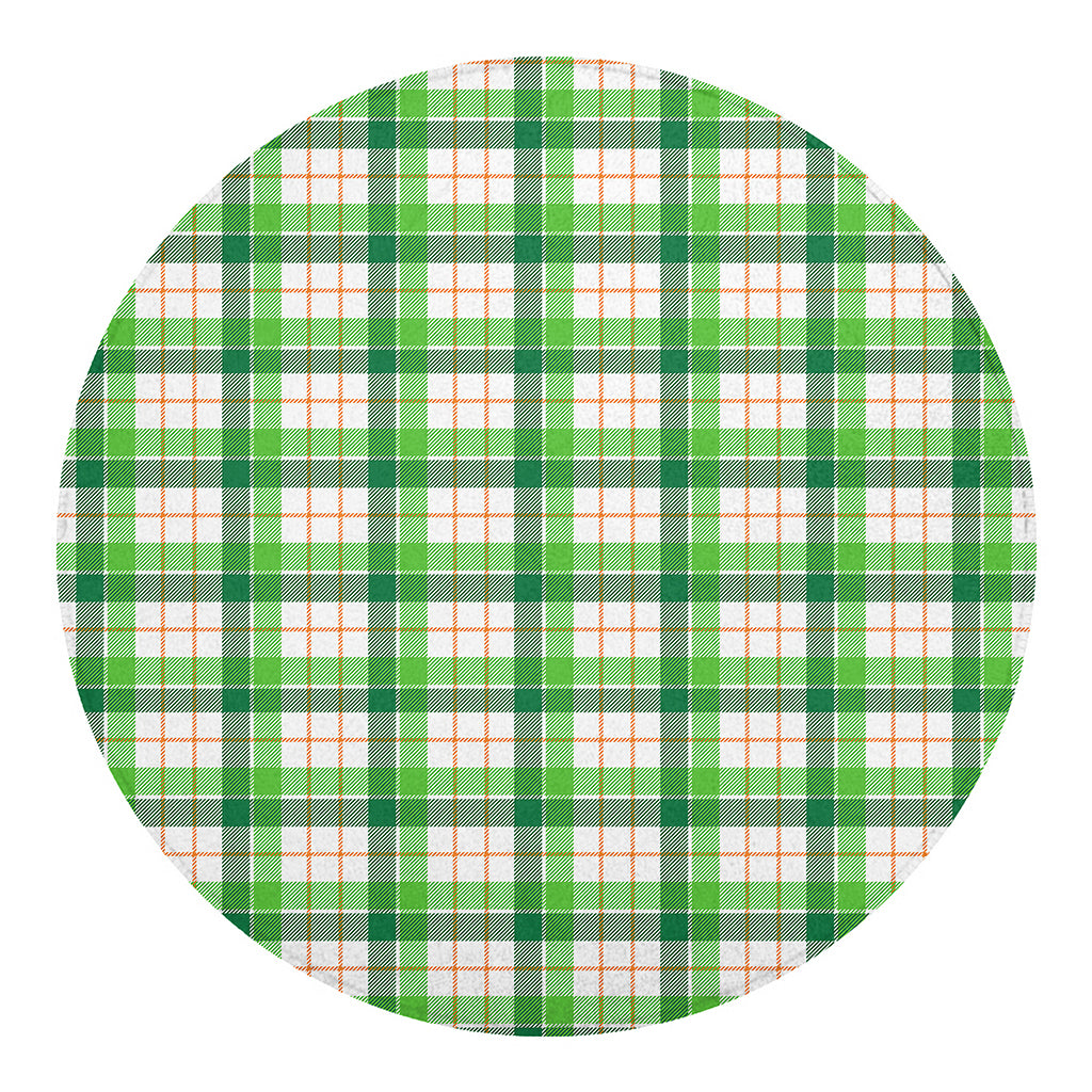 Irish St. Patrick's Day Tartan Print Round Blanket