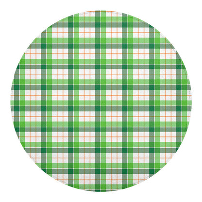 Irish St. Patrick's Day Tartan Print Round Blanket