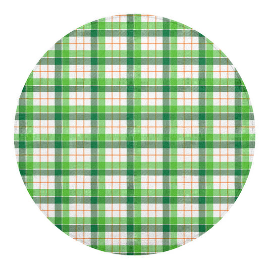 Irish St. Patrick's Day Tartan Print Round Blanket