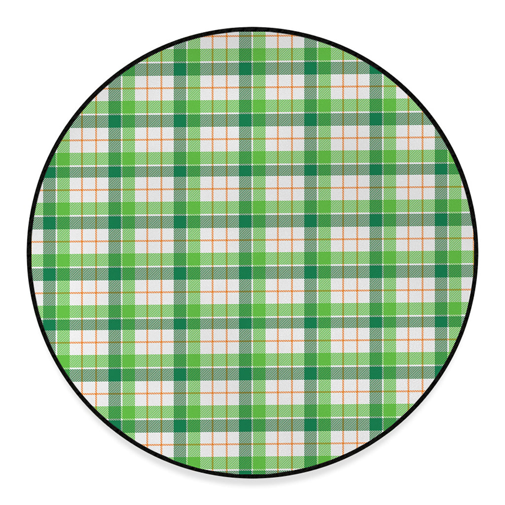 Irish St. Patrick's Day Tartan Print Round Floor Mat