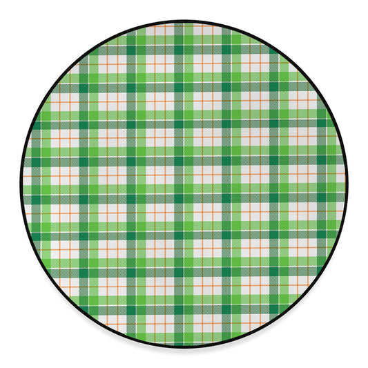 Irish St. Patrick's Day Tartan Print Round Floor Mat