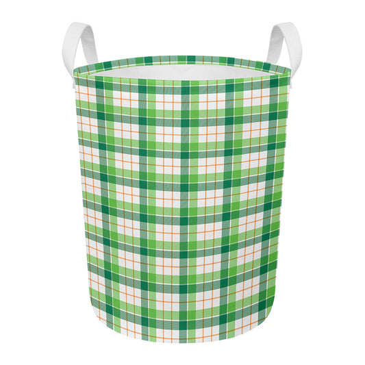 Irish St. Patrick's Day Tartan Print Round Laundry Basket