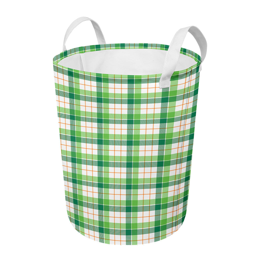 Irish St. Patrick's Day Tartan Print Round Laundry Basket