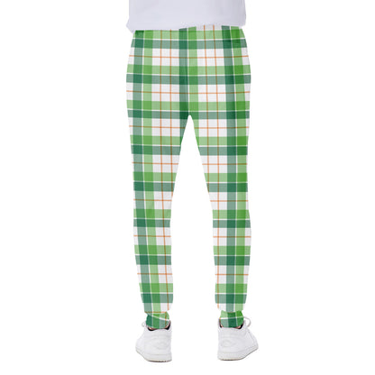 Irish St. Patrick's Day Tartan Print Scuba Joggers