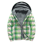 Irish St. Patrick's Day Tartan Print Sherpa Lined Zip Up Hoodie