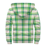 Irish St. Patrick's Day Tartan Print Sherpa Lined Zip Up Hoodie