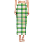 Irish St. Patrick's Day Tartan Print Side Slit Maxi Skirt